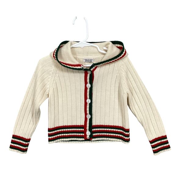 Vintage K Mart Hooded Cardigan Sweater Toddler 3T Acrylic 60s 70s Taiwan ROC - Picture 2 of 13